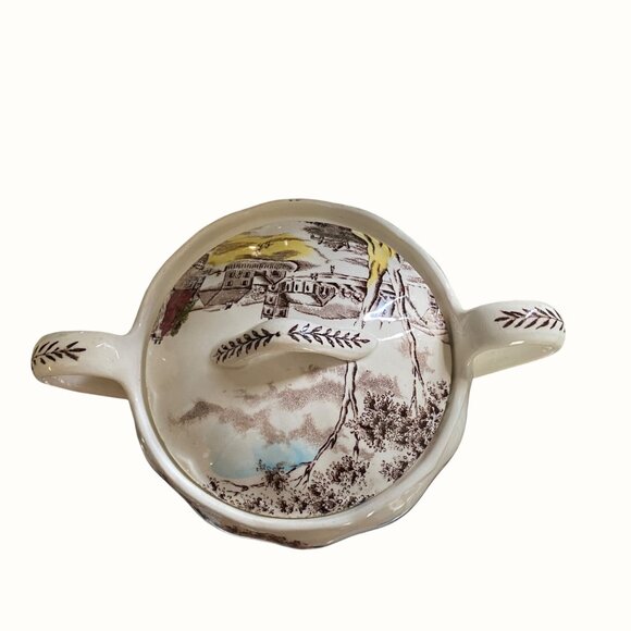 W.H. Grindley Vintage Dickens Coaching Stages Covered Sugar and Creamer Set - Picture 10 of 14